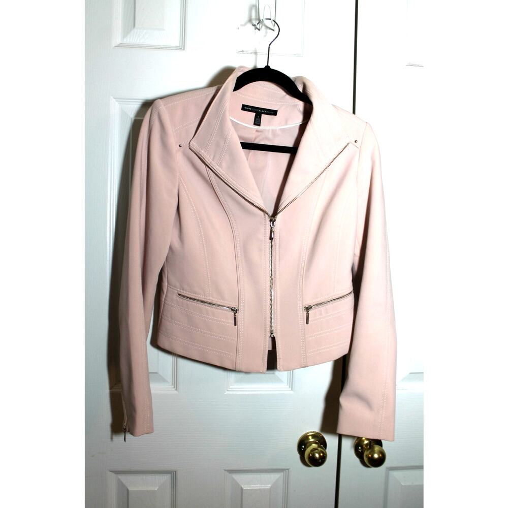White House Black Market Blush Pink Moto Jacket